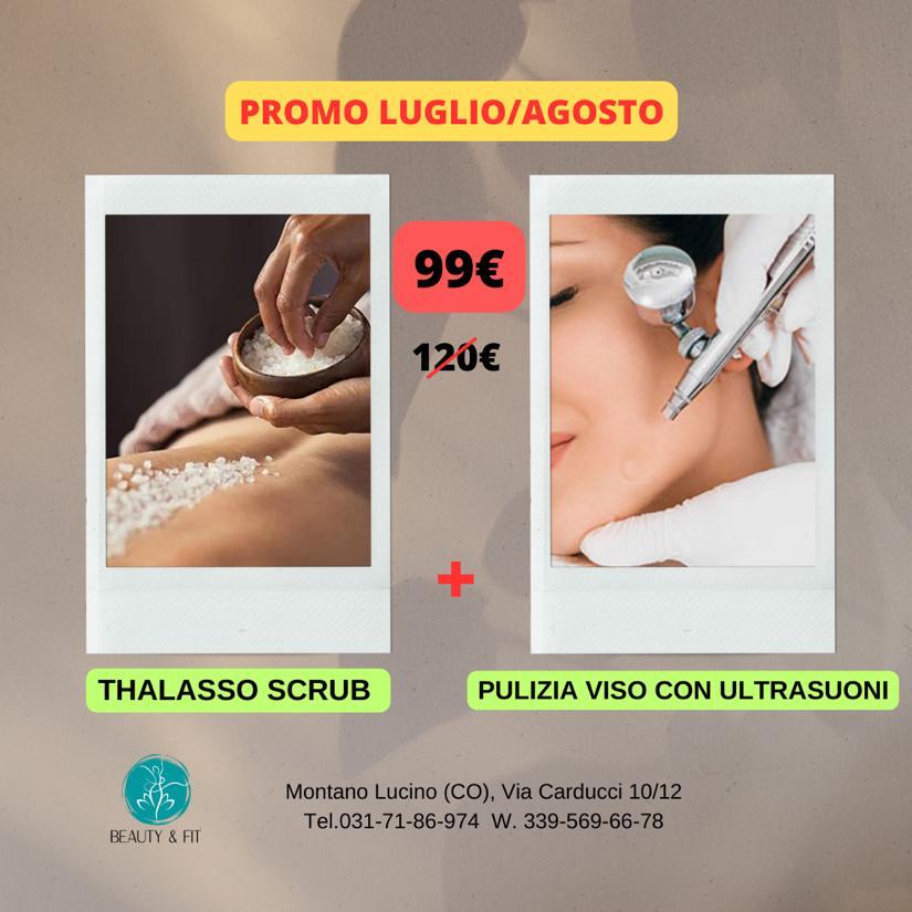 Thalasso Scrub pulizia viso con ultrasuoni Como Beauty e Fit Promo
